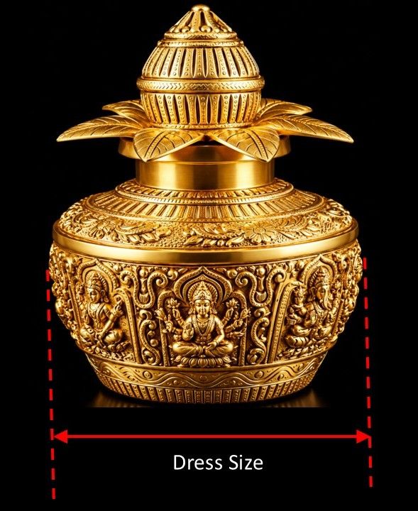 Lotus Asan made of Brocade Silk (Not Pure Silk) - Yellow Lotus Petals and Green Leaves with Gold border 4
