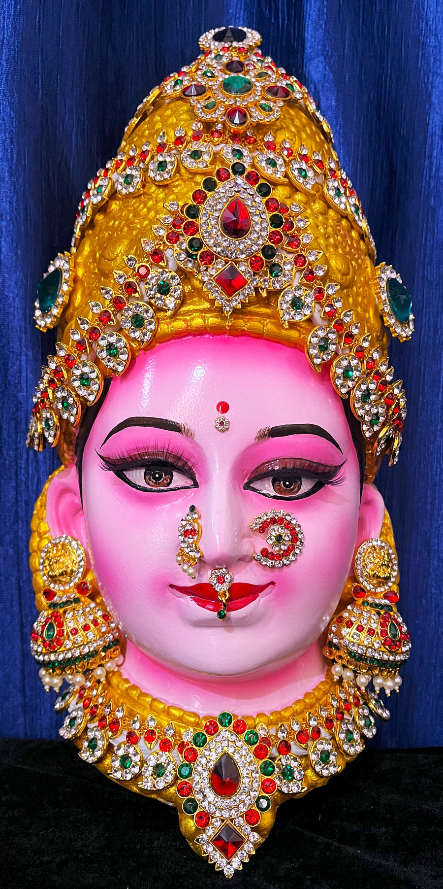 Premium Lakshmi Fiber Half Face with Jewellery – 16 Inch (can be tied to coconut) - Pink