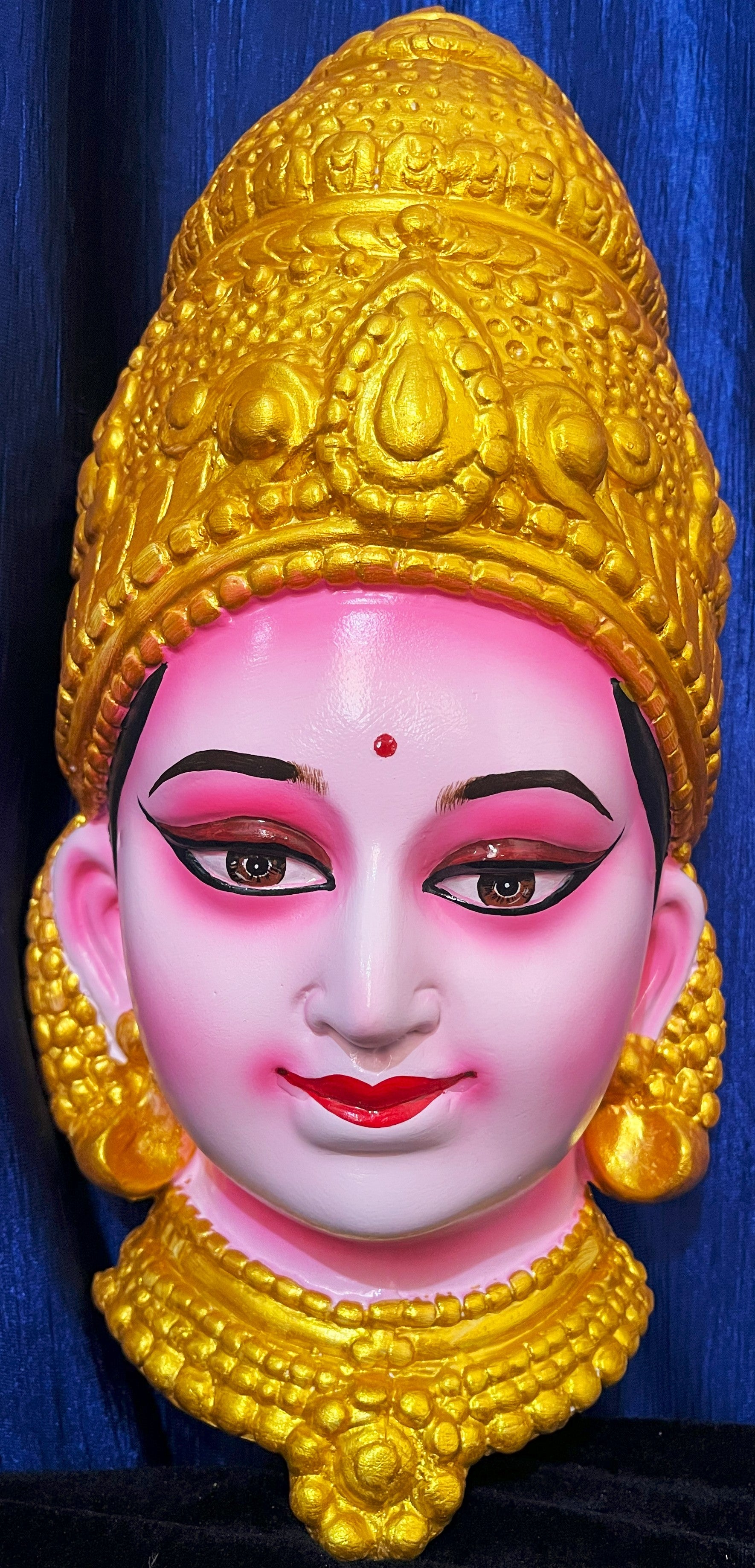 Premium Lakshmi Fiber Half Face with Jewellery – 16 Inch (can be tied to coconut) - Pink 1
