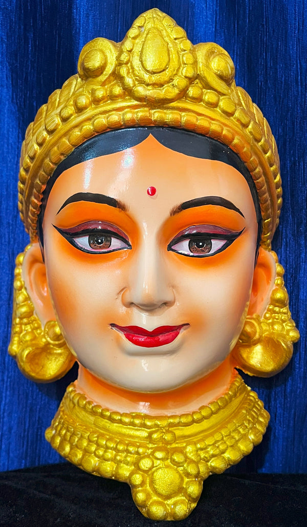 Premium Lakshmi Fiber Half Face with Jewellery – 16 Inch (can be tied to coconut) - Skin