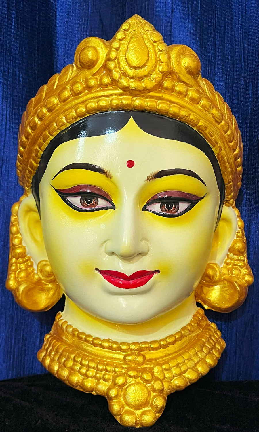 Premium Lakshmi Fiber Half Face with Jewellery – 16 Inch (can be tied to coconut) - Yellow