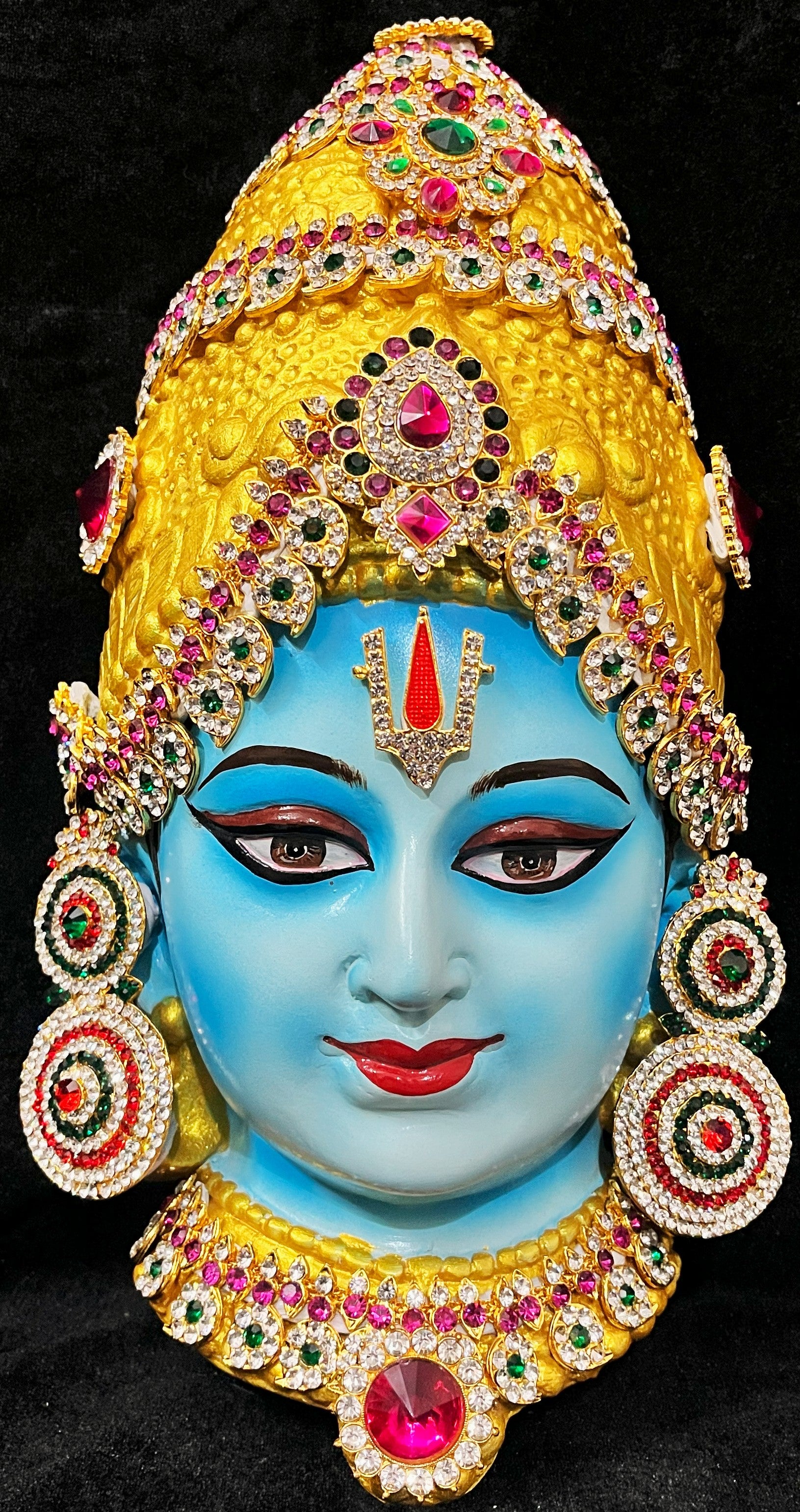 Vishnu Fiber Half Face with crown and with Jewellery (Can be tied to coconut) 1