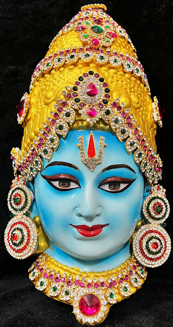 Vishnu Fiber Half Face with crown and with Jewellery (Can be tied to coconut)