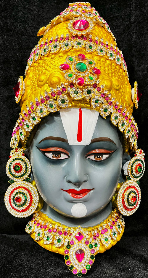Balaji Fiber half Face with crown and with Jewellery (Can be tied to coconut)