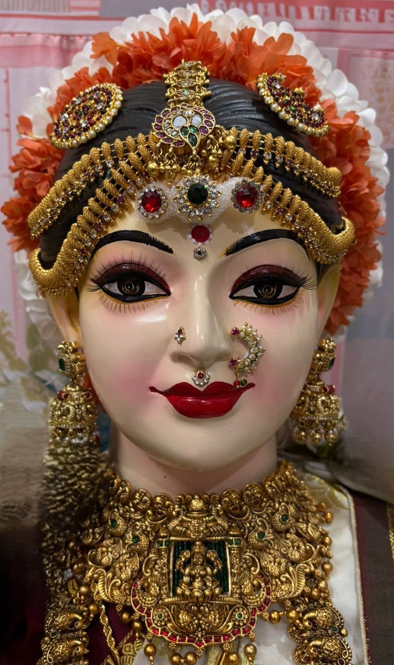 Premium Lakshmi Fiber Half Face with Jewellery – 14 Inch (can be tied to coconut) - Skin 1