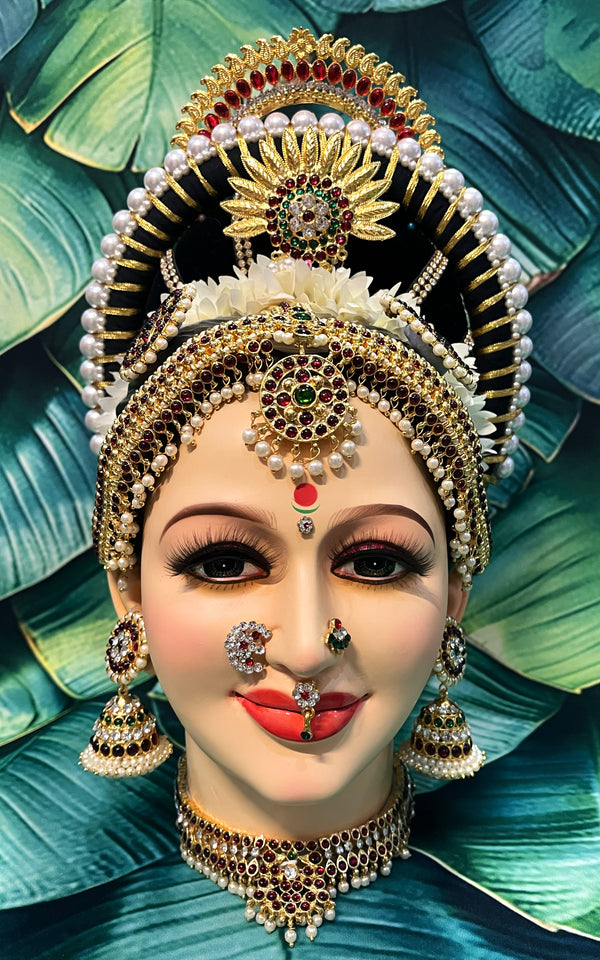 Premium Lakshmi Fiber Half Face with Jewellery – 15 Inch (can be tied to coconut)