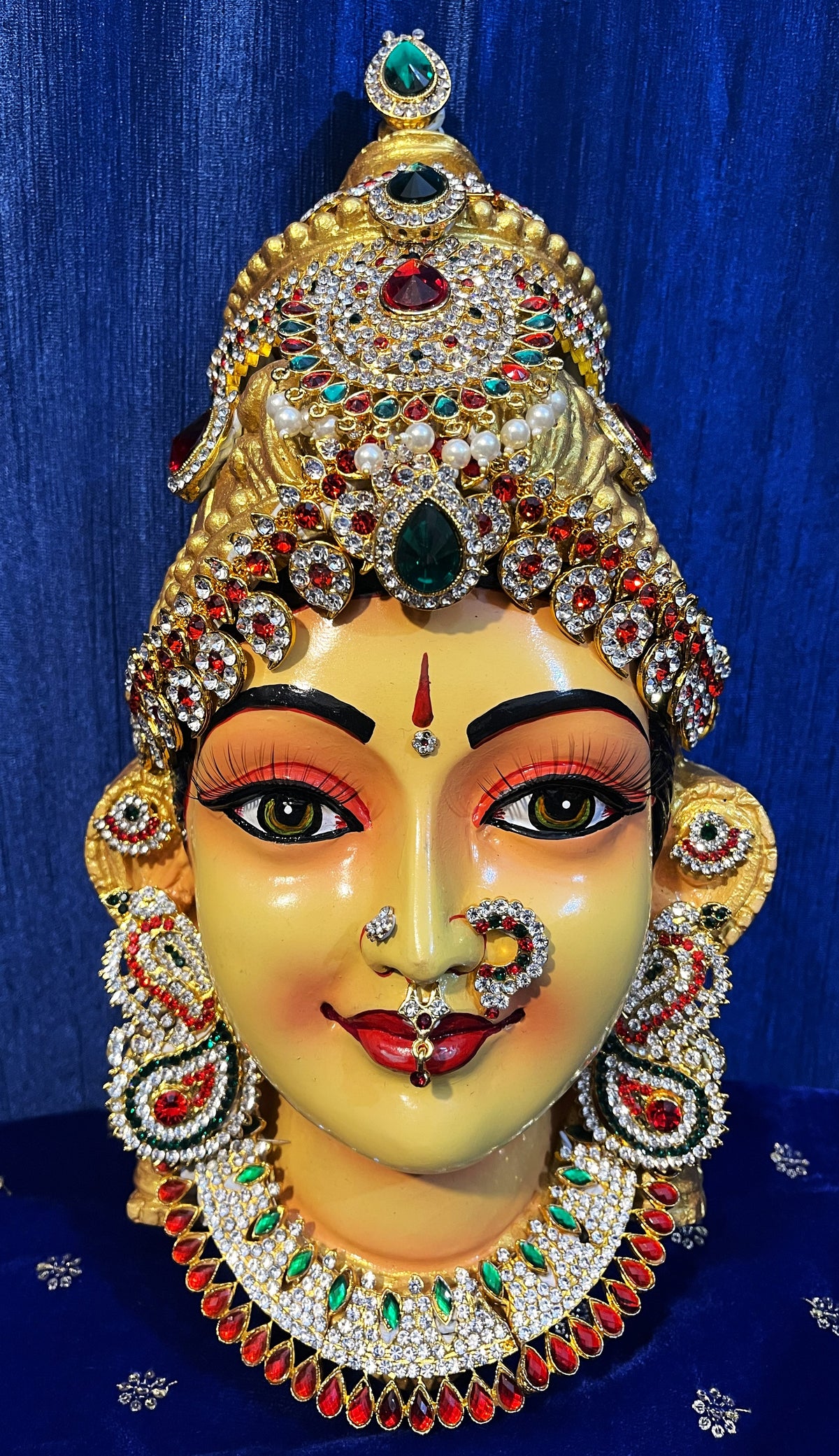 Premium Lakshmi Fiber Half Face with Jewellery – 14 Inch (can be tied to coconut) - Skin