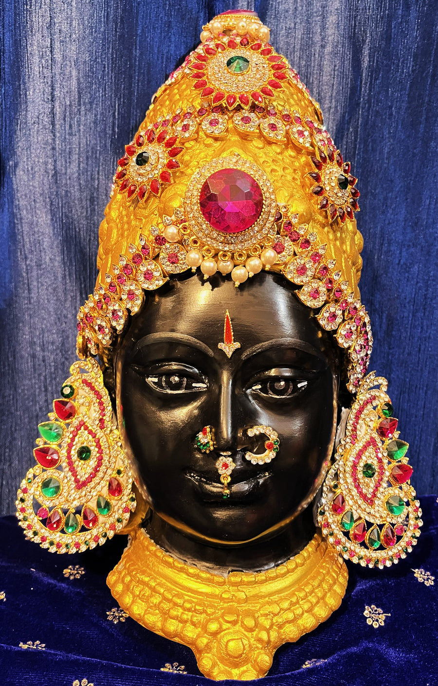 Premium Padmavathi Fiber Half Face with Jewellery – 16 Inch (can be tied to coconut)