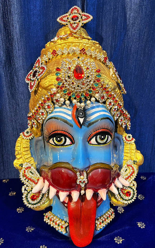Premium Pratyangira Half Fiber Face with Jewellery – 15 Inch (can be tied to coconut)