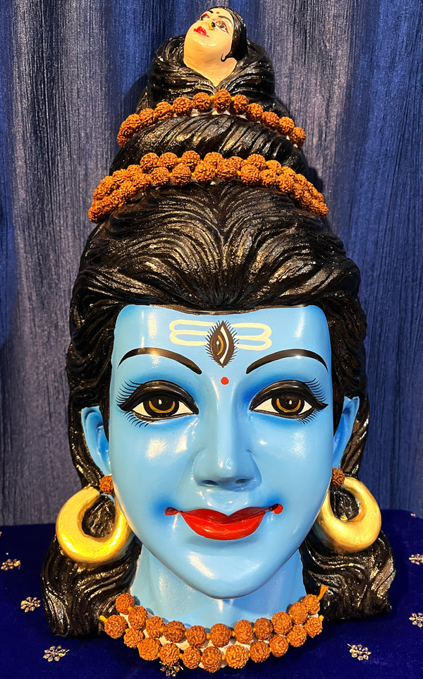 Shiva Fiber half Face with crown and with Jewellery (Can be tied to coconut)