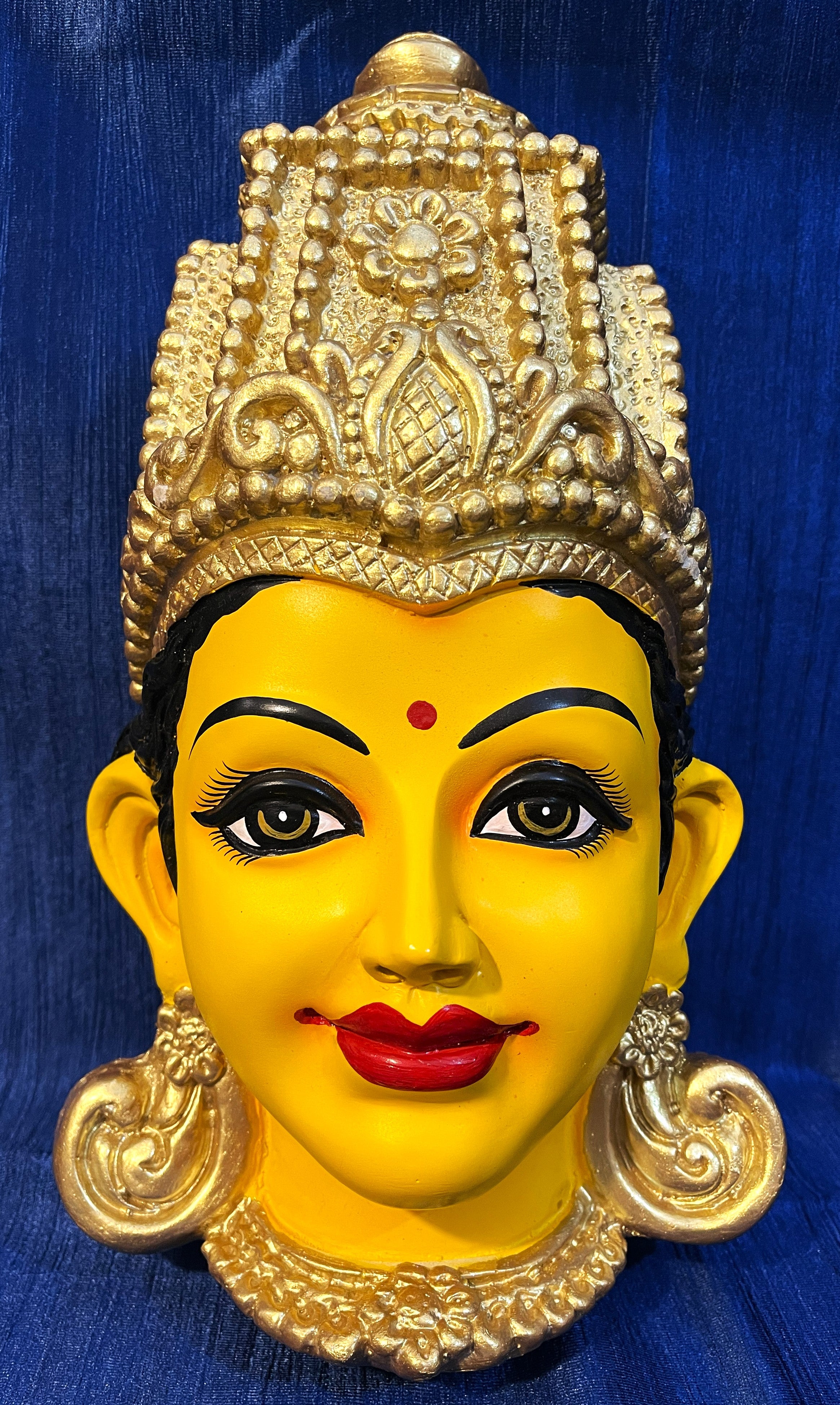 Premium Lakshmi Fiber Full Face with Jewellery – 16 Inch (cannot be tied to coconut) - Yellow 1