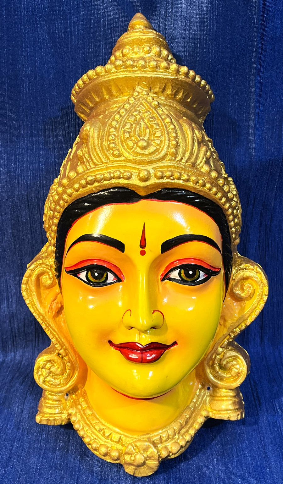 Premium Lakshmi Fiber Full Face with Jewellery – 14 Inch (cannot be tied to coconut) - Yellow