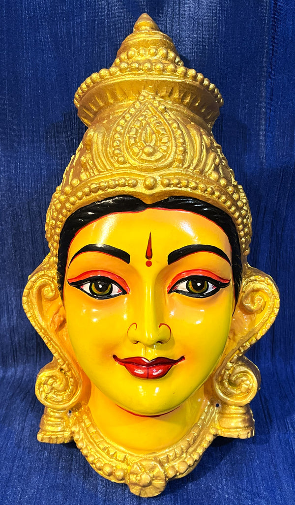 Premium Lakshmi Fiber Full Face with Jewellery – 14 Inch (cannot be tied to coconut) - Yellow