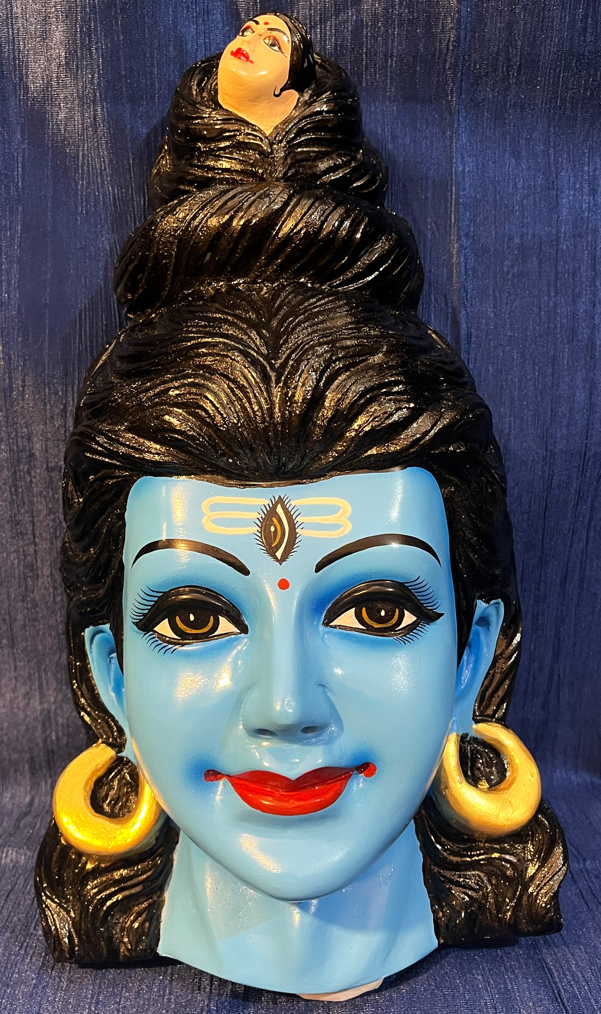 Shiva Fiber half Face with crown and without Jewellery (Can be tied to coconut) 1