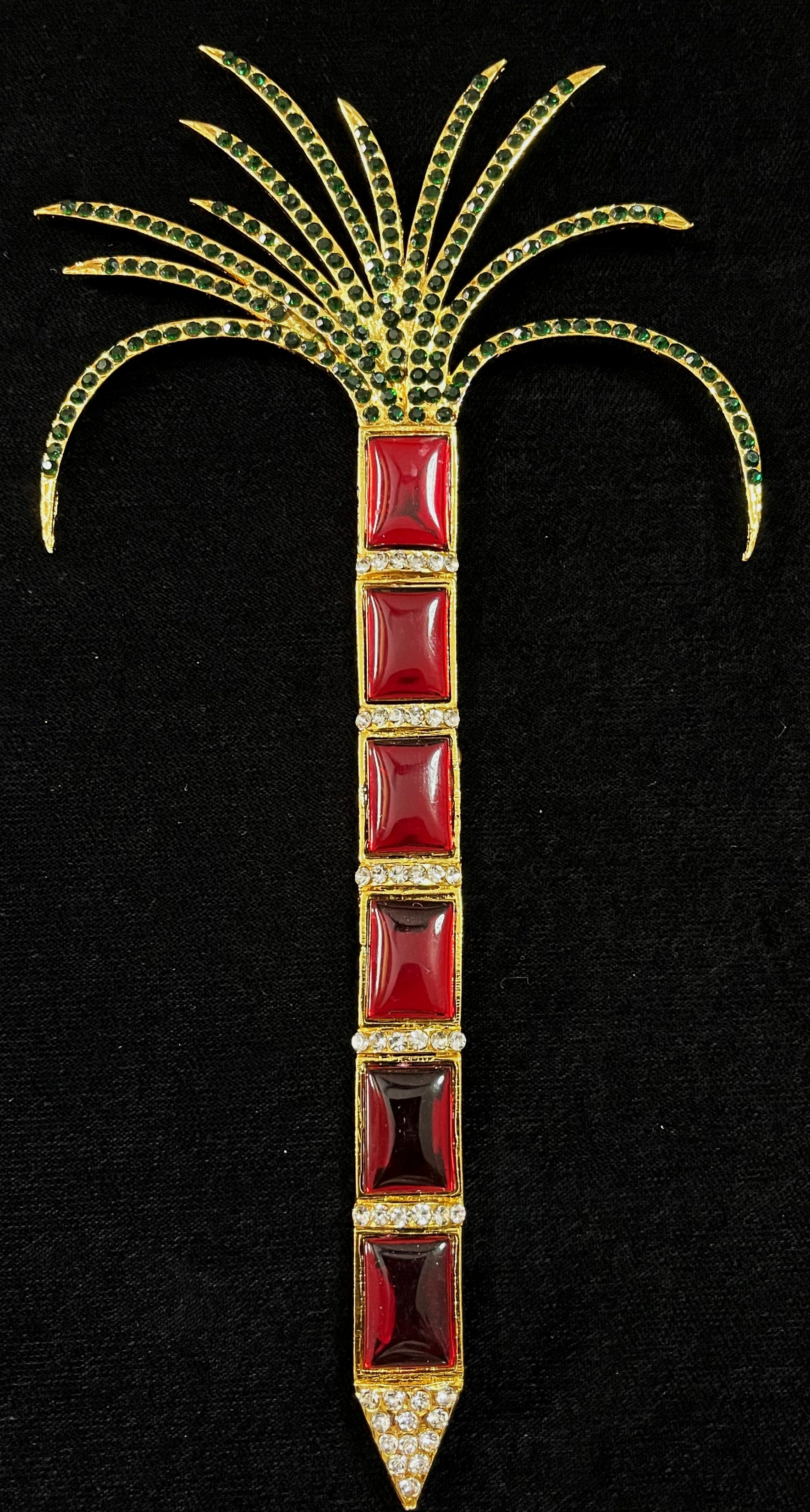 Sugarcane – Lalitha Parameshwari / Kamakshi Devi Ayudha - Red & green stones on South Indian Stones metal alloy - Length: 9 inches 1