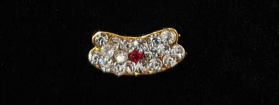 Divine Tilak Set – Vibhuti / Bhasma / tripundra - White & Red stones on South Indian Stones metal alloy - Length: 0.5 cms, Width: 1.5 cm