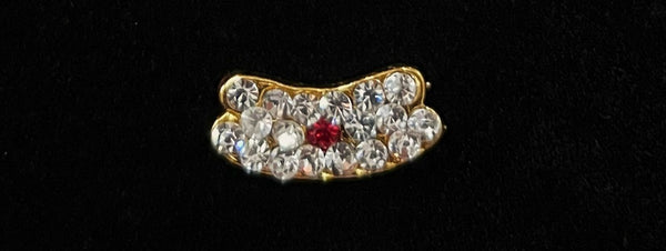 Divine Tilak Set – Vibhuti / Bhasma / tripundra - White & Red stones on South Indian Stones metal alloy - Length: 0.5 cms, Width: 1.5 cm