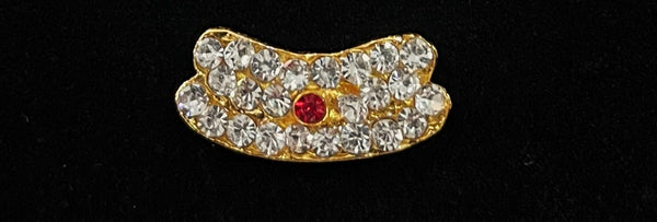 Divine Tilak Set – Vibhuti / Bhasma / tripundra - White & Red stones on South Indian Stones metal alloy - Length: 0.75 cms, Width: 2 cms