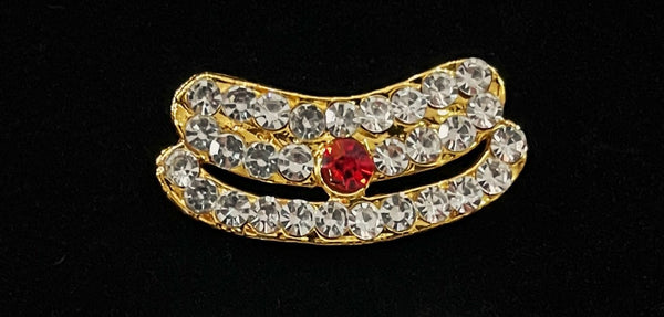 Divine Tilak Set – Vibhuti / Bhasma / tripundra - White & Red stones on South Indian Stones metal alloy - Length: 1 cms, Width: 2.5 cm