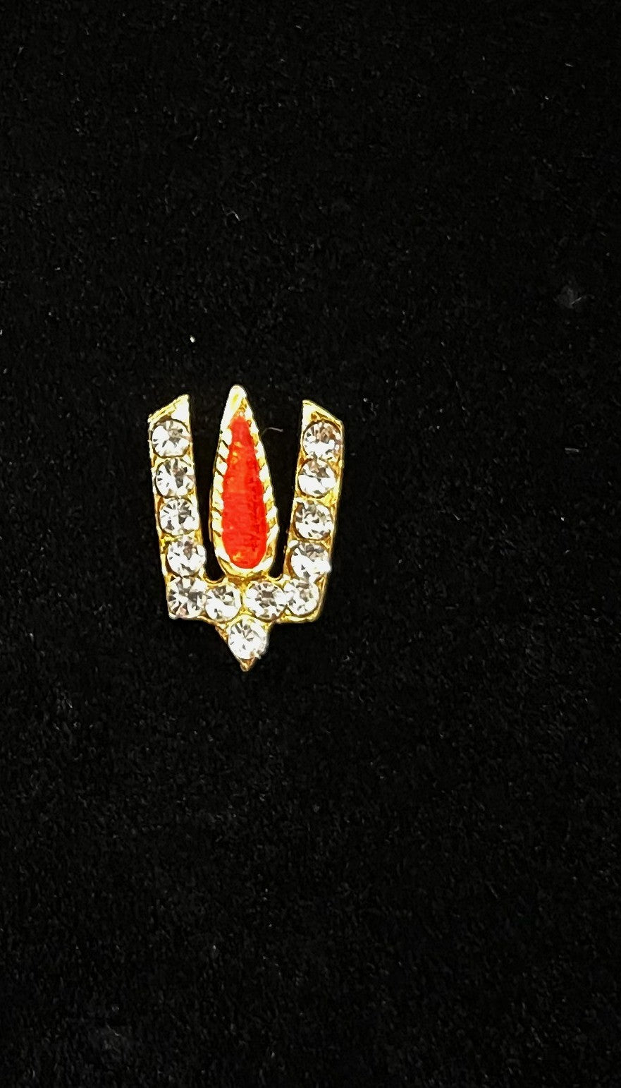 Divine Tilak Set – Namam - White & Red stones on South Indian Stones metal alloy - Length: 1.5 cms