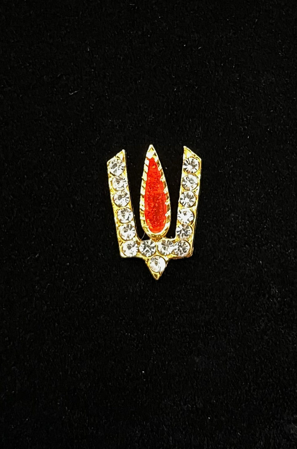Divine Tilak Set – Namam - White & Red stones on South Indian Stones metal alloy - Length: 2 cms 1