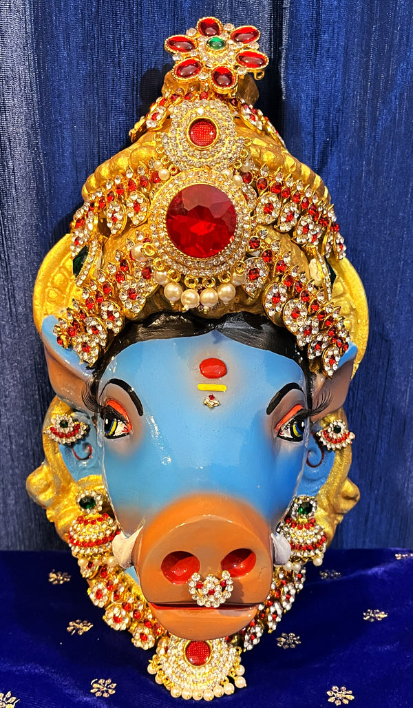Premium Varahi Fiber Half Face with Jewellery – 15.5 Inch (can be tied to coconut)