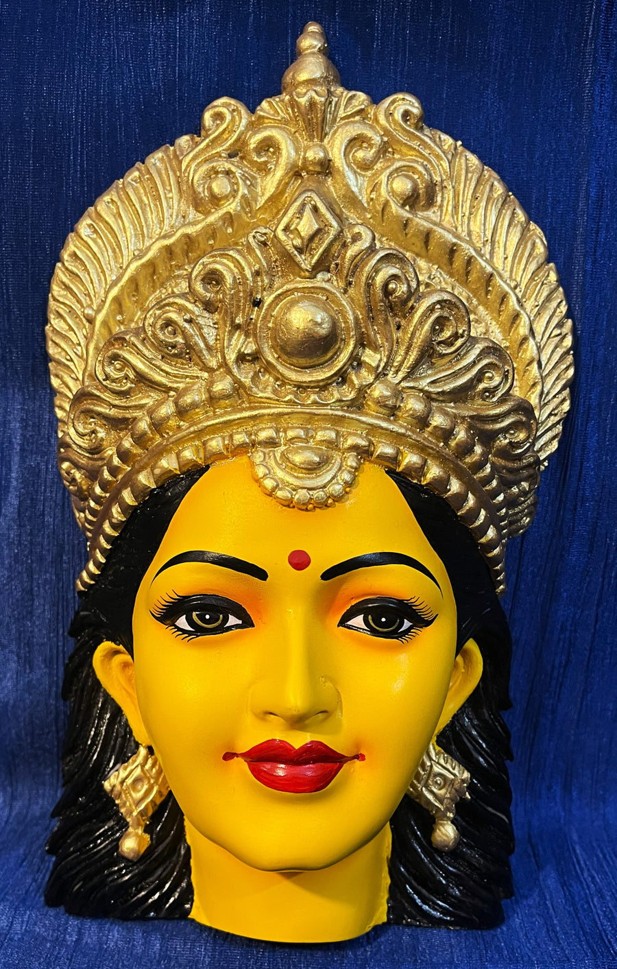 Premium Lakshmi Fiber Half Face without Jewellery – 13.5 Inch (can be tied to coconut) - Yellow