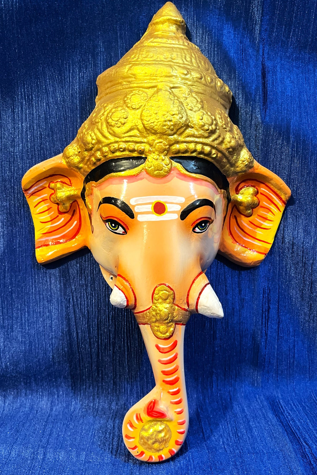 Premium Vinayaki / Ganesha Fiber Half Face without Jewellery – 13 Inch (can be tied to coconut)