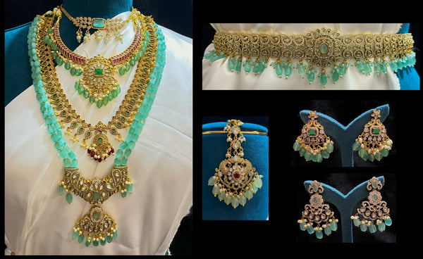 Premium Temple Gold-Plated Jewellery with Stones for Devi Alankaram - Gold