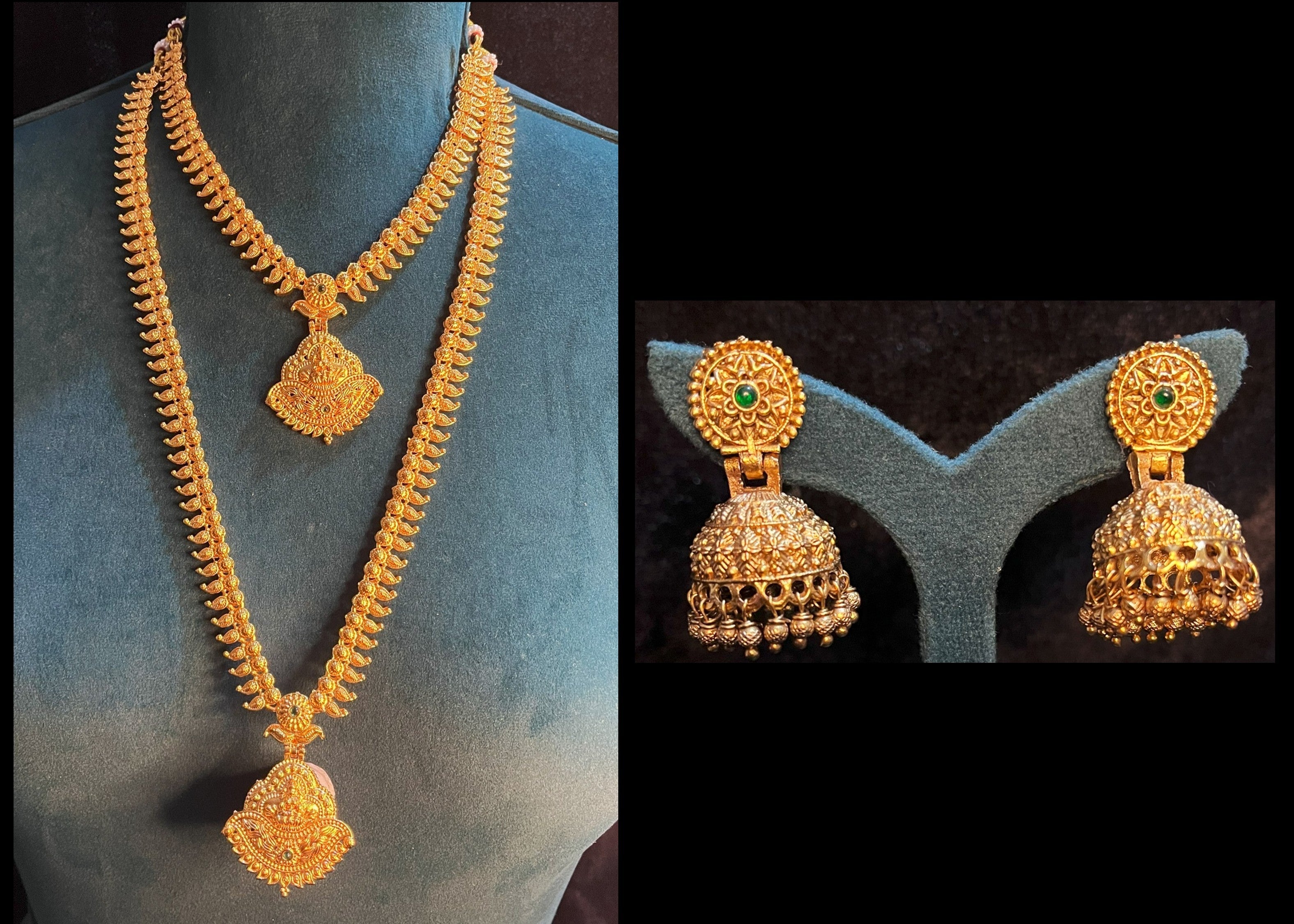 Premium Temple Gold-Plated Jewellery with Stones for Devi Alankaram - Gold 1