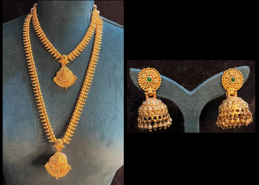 Premium Temple Gold-Plated Jewellery with Stones for Devi Alankaram - Gold
