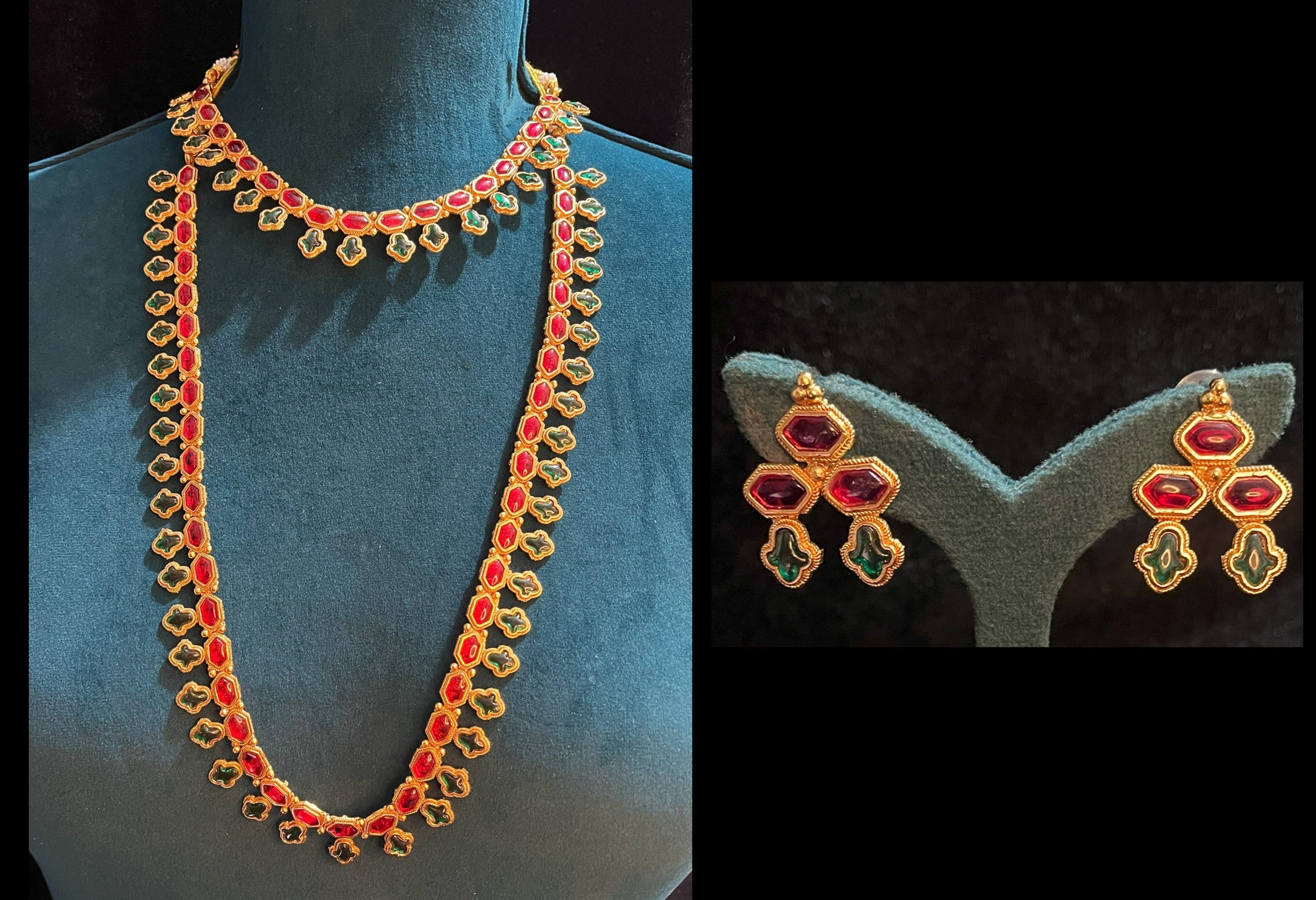 Premium Temple Gold-Plated Jewellery with Stones for Devi Alankaram - Gold 1