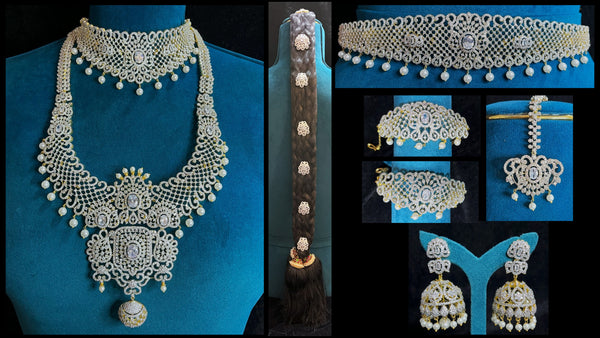 Premium AD Stone Jewellery Collection for Devi Alankaram - Gold