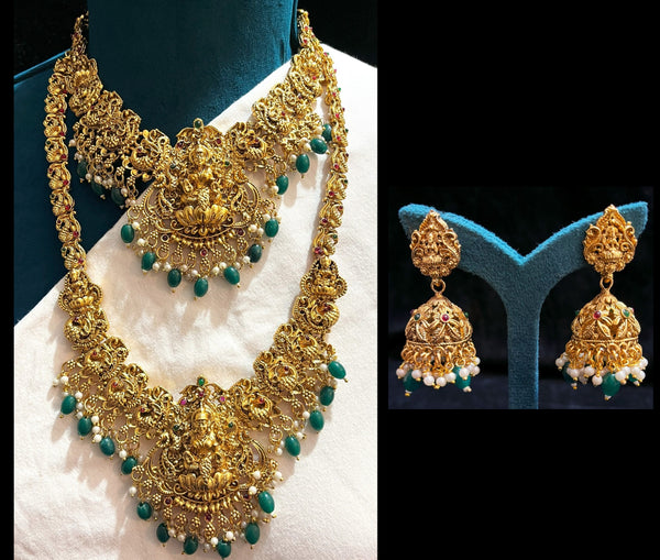 Premium Temple Gold-Plated Jewellery with Stones for Devi Alankaram - Gold