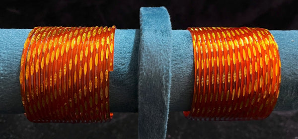Premium Spring Bangles for Devi Alankaram - Orange
