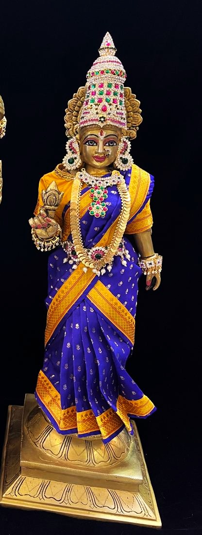 Royal Pre-Stitched made of Soft Silk with small butta Saree  (Pure Silk) - Royal Blue pre plated Saree with Yellow Contrast and blouse 3