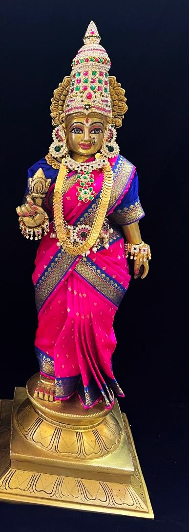 Royal Pre-Stitched made of Soft Silk with small butta Saree  (Pure Silk) - Rani Pink pre plated Saree with Royal Blue Contrast and blouse 1