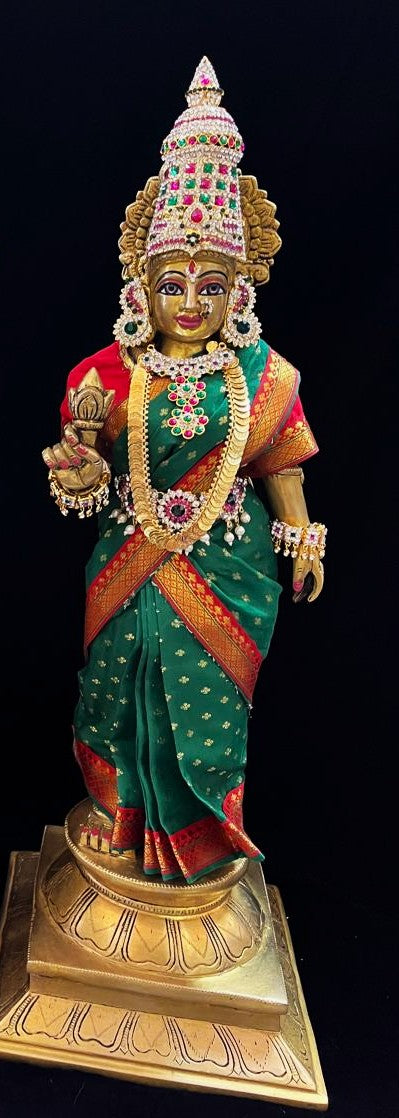 Royal Pre-Stitched made of Soft Silk with small butta Saree  (Pure Silk) - Green pre plated Saree with Red Contrast and blouse