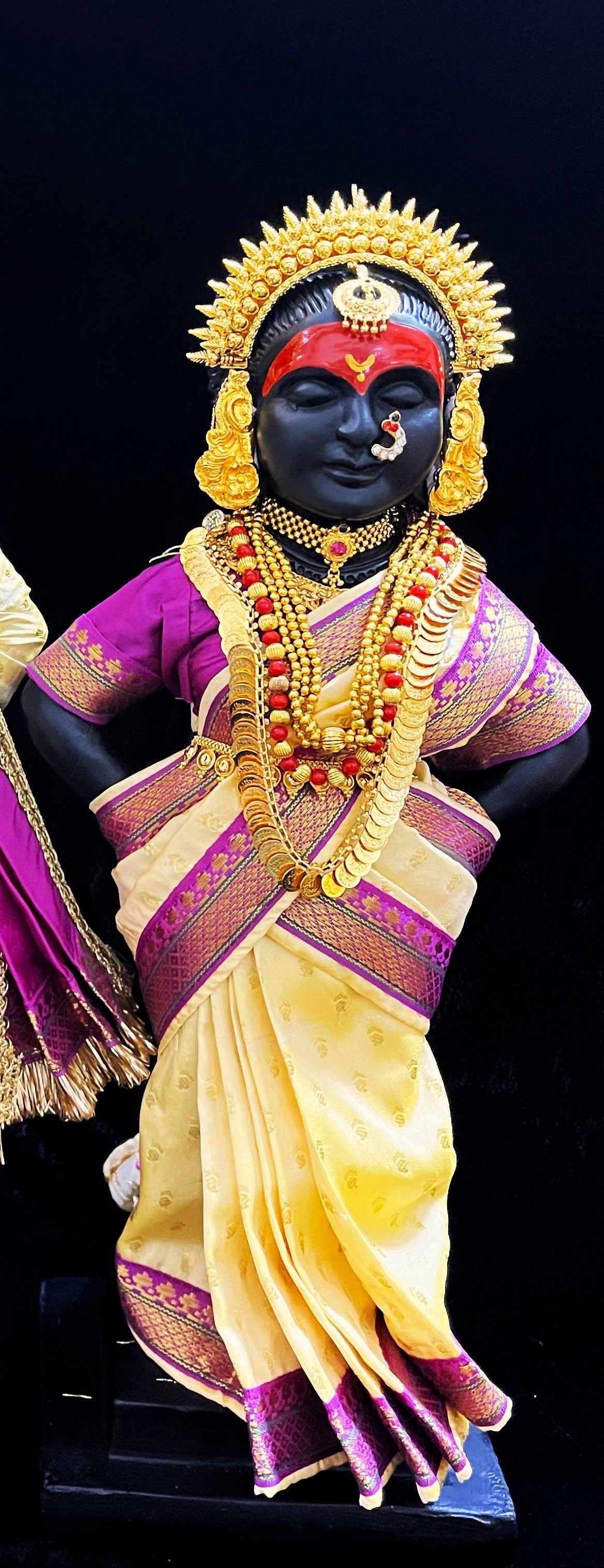 Royal Pre-Stitched made of Soft Silk with small butta Saree  (Pure Silk) - Off White pre plated Saree with Purple Contrast and blouse 2