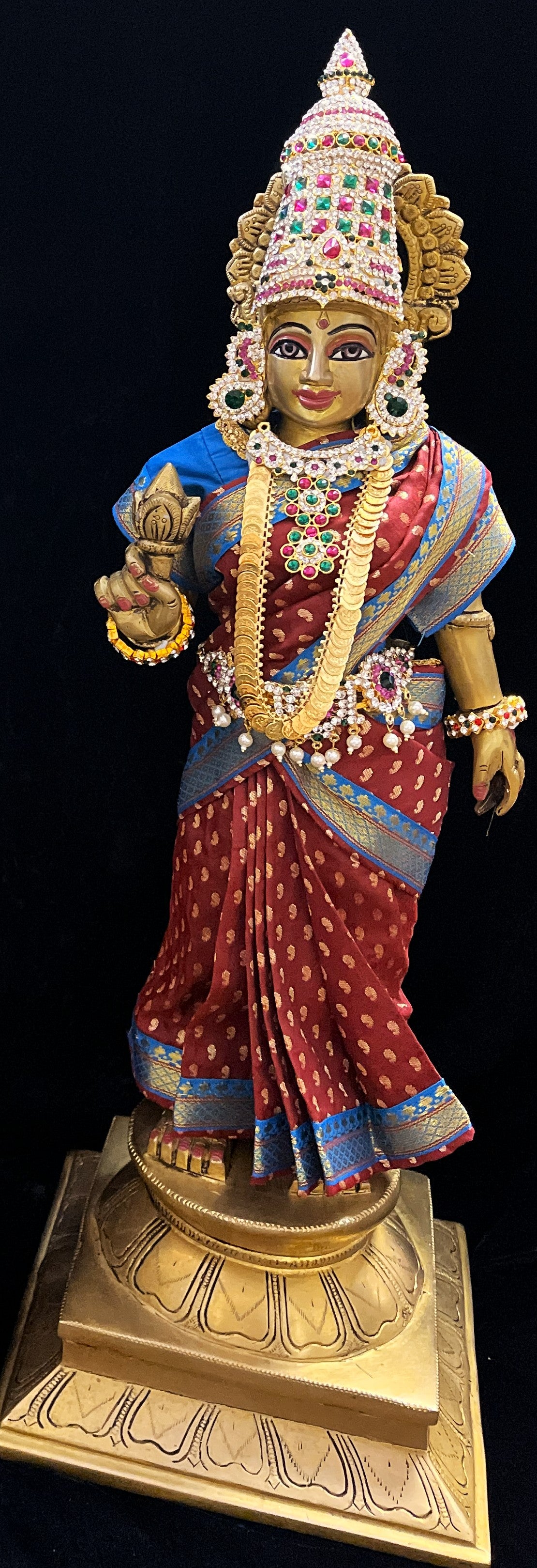 Royal Pre-Stitched made of Soft Silk with small butta Saree  (Pure Silk) - Maroon pre plated Saree with Sky Blue Contrast and blouse 3