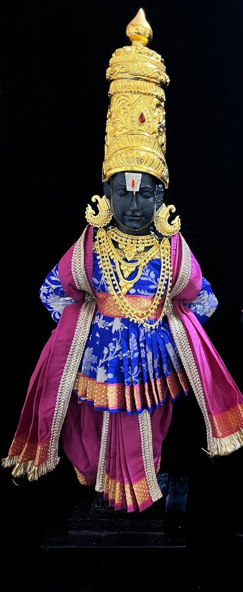 Angharkha dhoti Patka/shalya, made of Chanderi Zari Silk (not pure silk) - Royal Blue Pre stiched Angarkha with Purple Contrast and Dhoti and  Patka