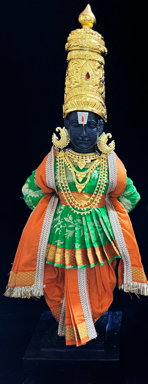Angharkha dhoti Patka/shalya, made of Chanderi Zari Silk (not pure silk) - Light Green Pre stiched Angarkha with Orange Contrast and Dhoti and  Patka