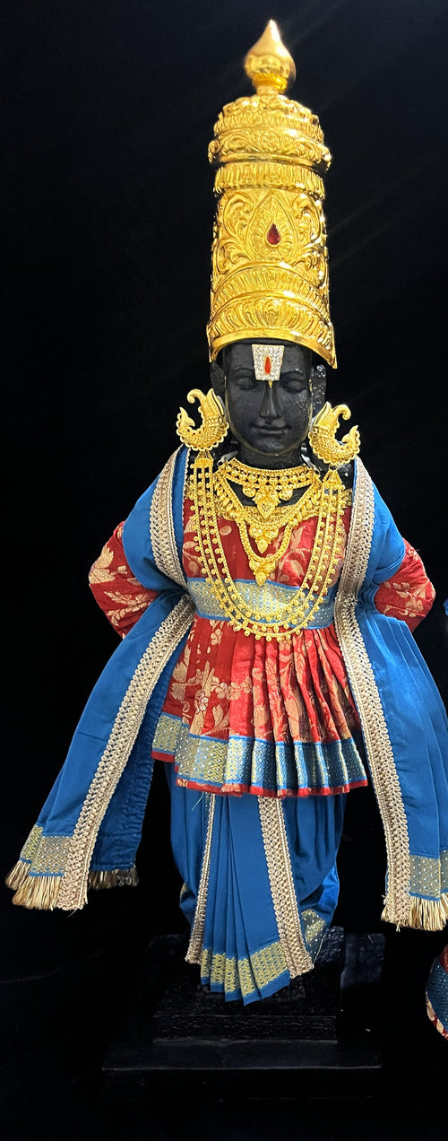 Angharkha dhoti Patka/shalya, made of Chanderi Zari Silk (not pure silk) - Red Pre stiched Angarkha with Royal Blue Contrast and Dhoti and  Patka