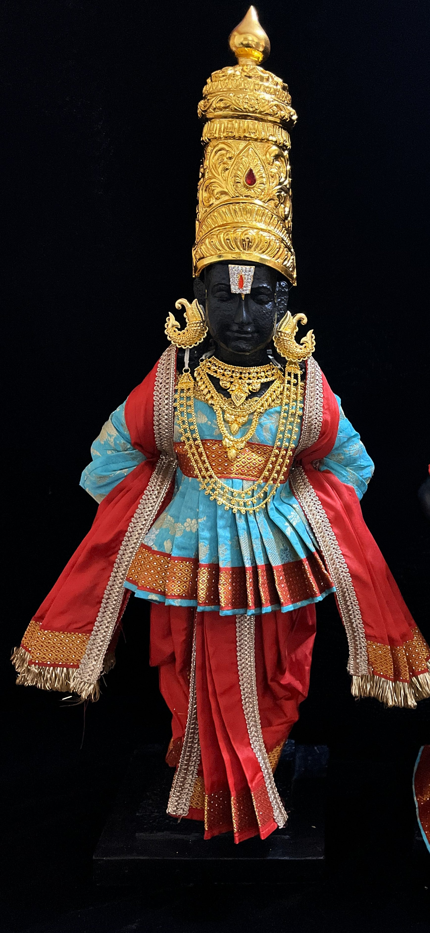 Angharkha dhoti Patka/shalya, made of Chanderi Zari Silk (not pure silk) - Light Blue Pre stiched Angarkha with red Contrast and Dhoti and  Patka 2