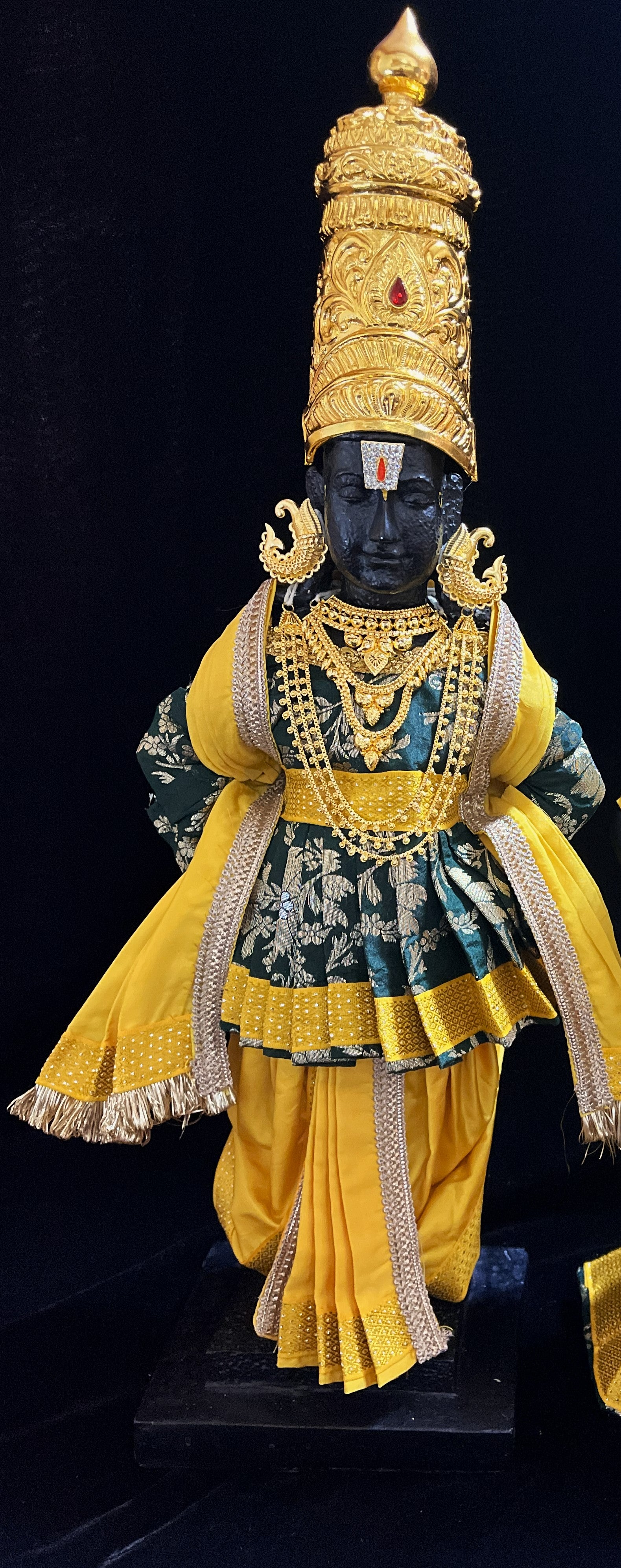 Angharkha dhoti Patka/shalya, made of Chanderi Zari Silk (not pure silk) - Bottle Green Pre stiched Angarkha with Yellow Contrast and Dhoti and  Patka