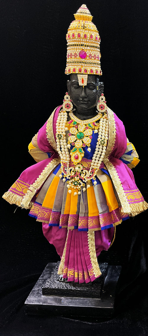 Angharkha dhoti Patka/shalya, made of Traditional Checks Silk (not pure silk) - Yellow And Blue Checks Pre Stiched Angarkha with Purple Contrast and Dhoti and Shalya