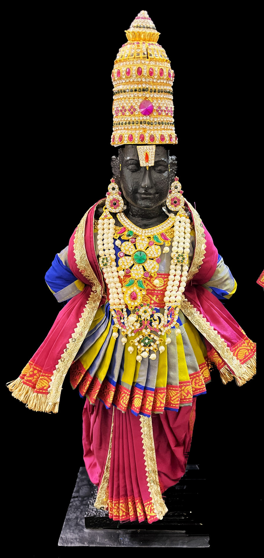 Angharkha dhoti Patka/shalya, made of Traditional Checks Silk (not pure silk) - Parrot Green And Blue Checks Pre Stiched Angarkha with Pink Contrast and Dhoti and Shalya