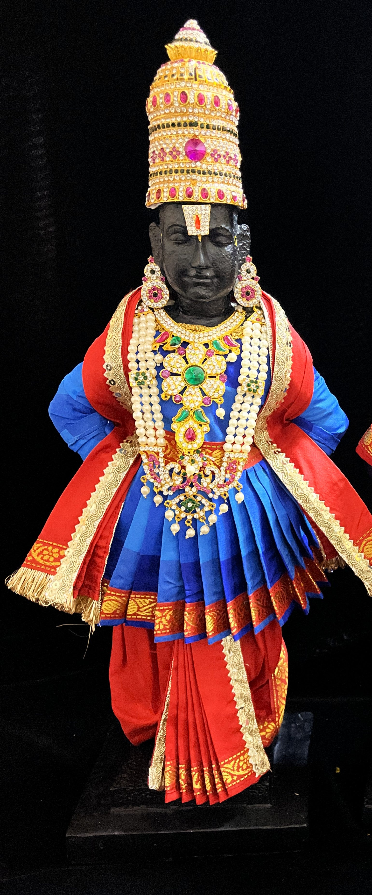 Angharkha dhoti Patka/shalya, made of Traditional Checks Silk (not pure silk) - Light Blue And Royal Blue Checks Pre Stiched Angarkha with Red Contrast and Dhoti and Shalya 2