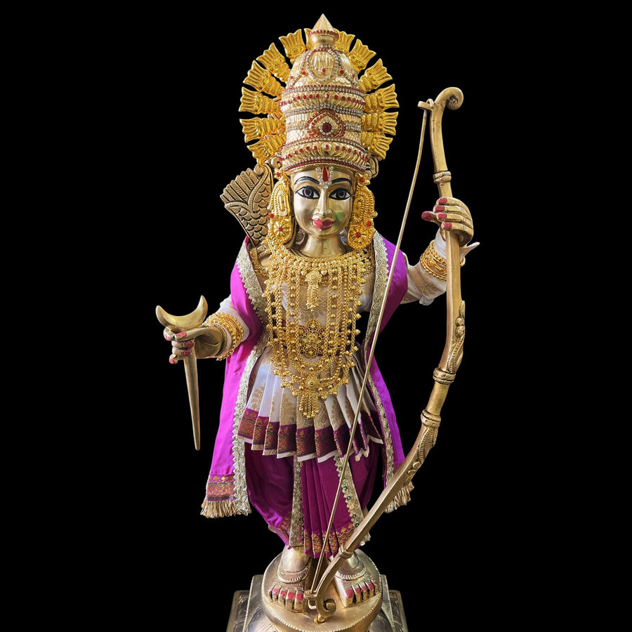 Vithhal Rukhmini dress, Ram Darbar dress, Radha krishna dress – Dhoti, Bhgavan dress, Deity Angharkha dhoti patka/shalya, Khes, kurta, Uparna Vastra for Rama, Krishna,Vitthal,made of Pure Tapeta Silk. - White pre plated Angarkha with Purple Contrast Dhoti