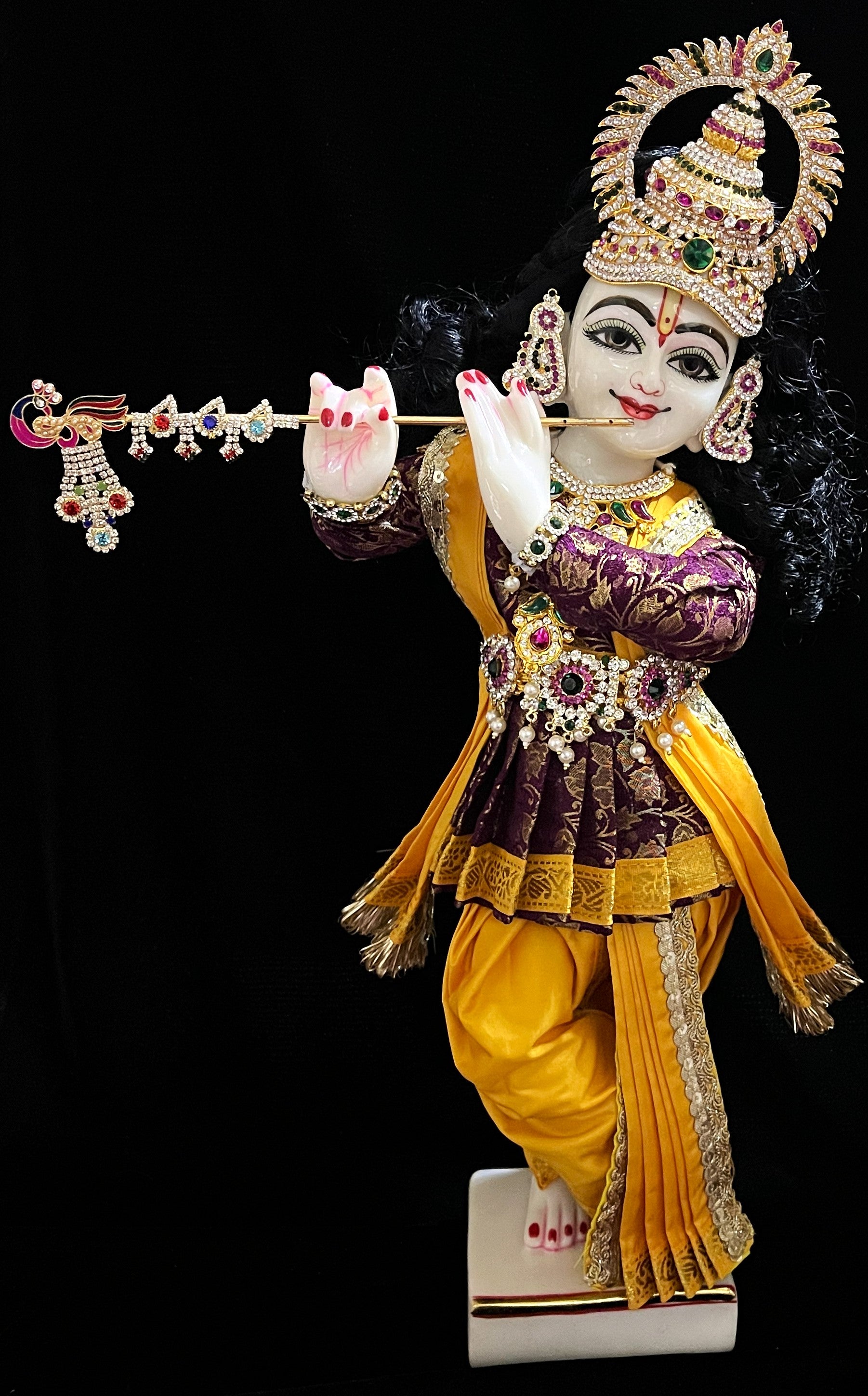 Angharkha dhoti  Patka/shalya, made of  Brocade Silk (not pure silk) - Wine pre-plated & pre-stiched Angarkha Saree with Yellow Contrast dhoti and shalya